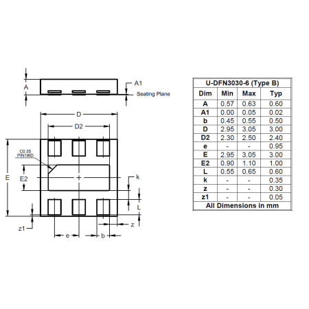 U DFN3030 6 Type B